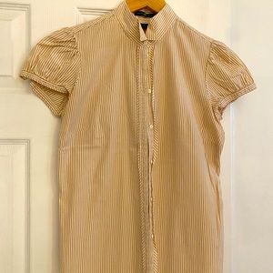 High neck Gap blouse with short sleeves and ruffle details